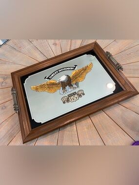 VTG Harley-Davidson mirrored serving tray 80th Anniversary limited edition- 1983